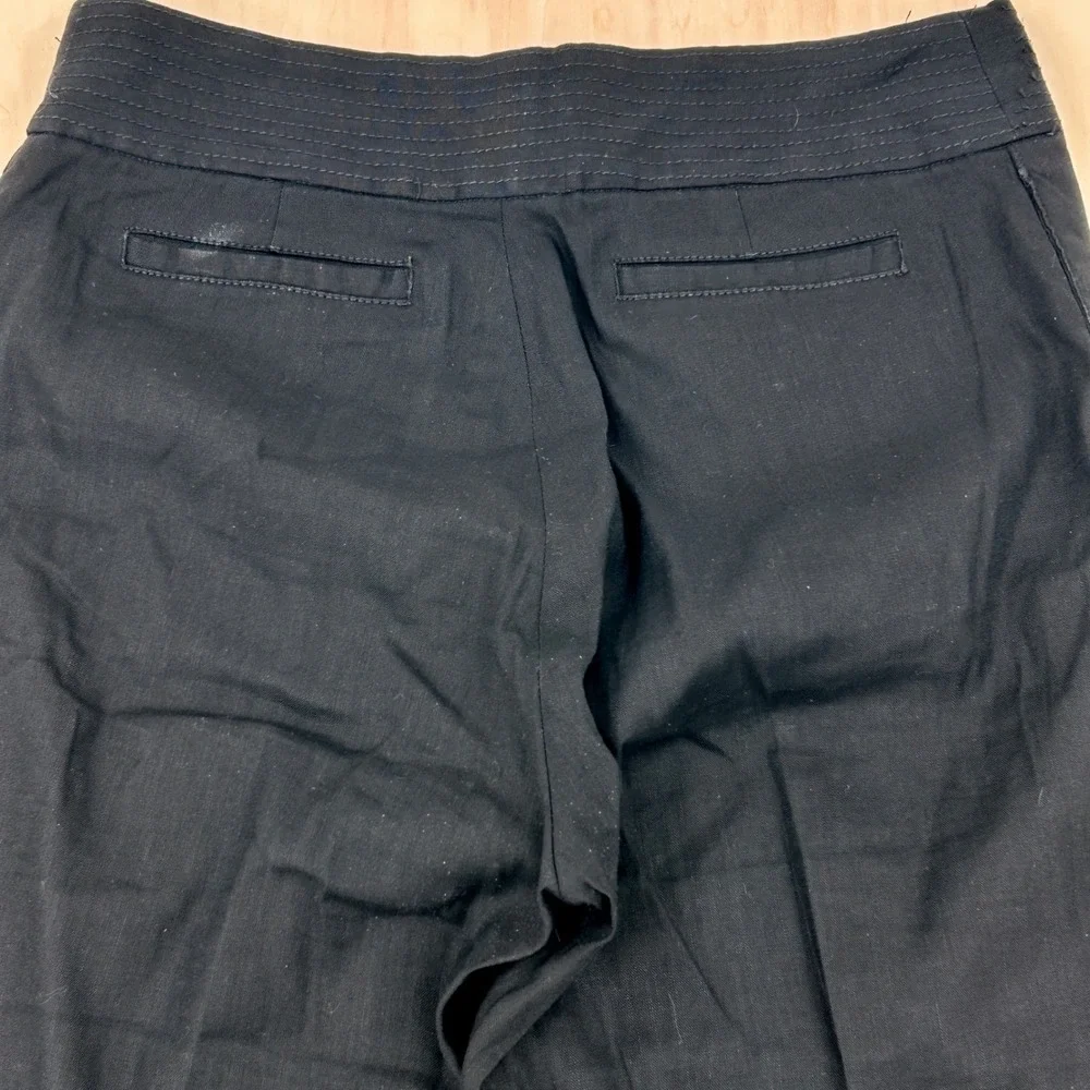 Banana Republic Pants Wms‎ 10 Black Linen Blend Wide Leg Stretch Career Classic